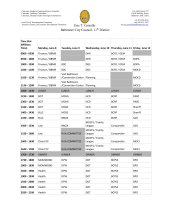 City Council budget hearing schedule for June 8 to June 12